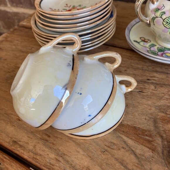 VTG Japan Childs LUSTERWARE TEA SET Random Pieces Lot Discoloration - Picture 14 of 16